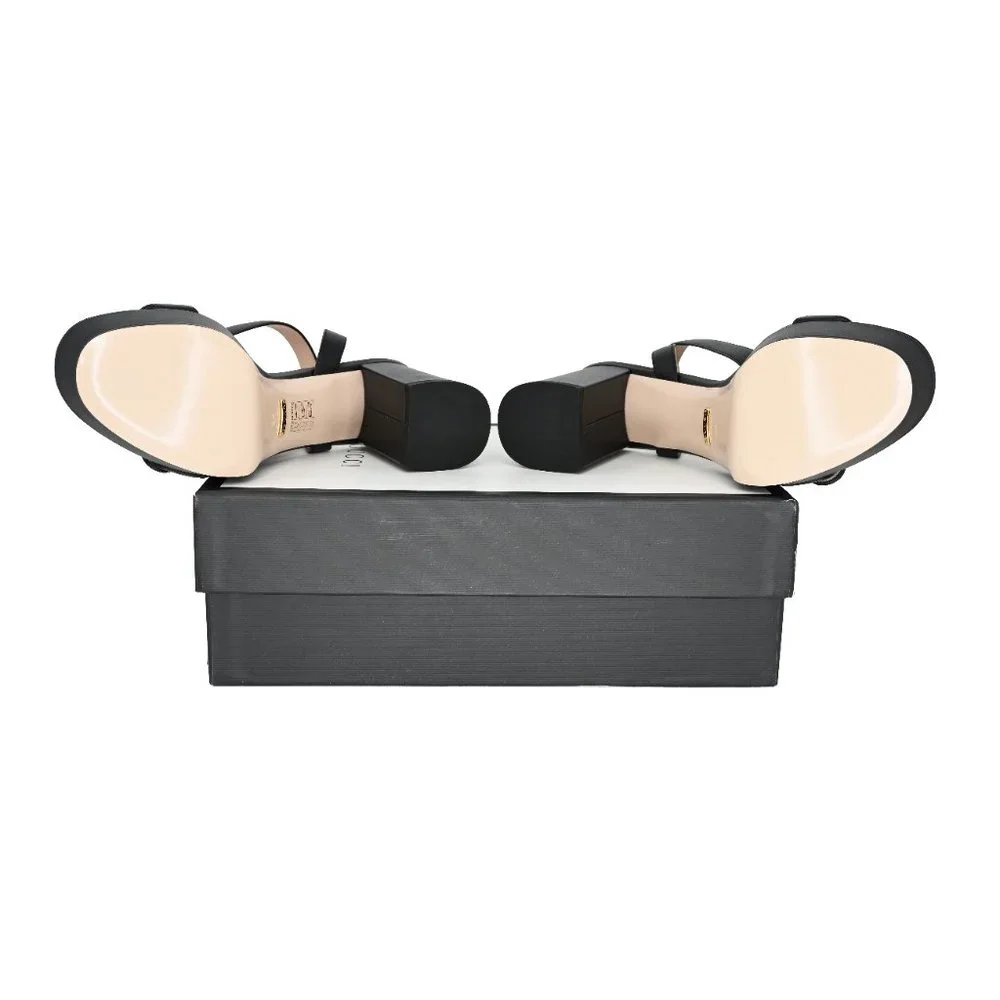 Gucci GG Marmont Leather Platform Sandals - Picture 12 of 14